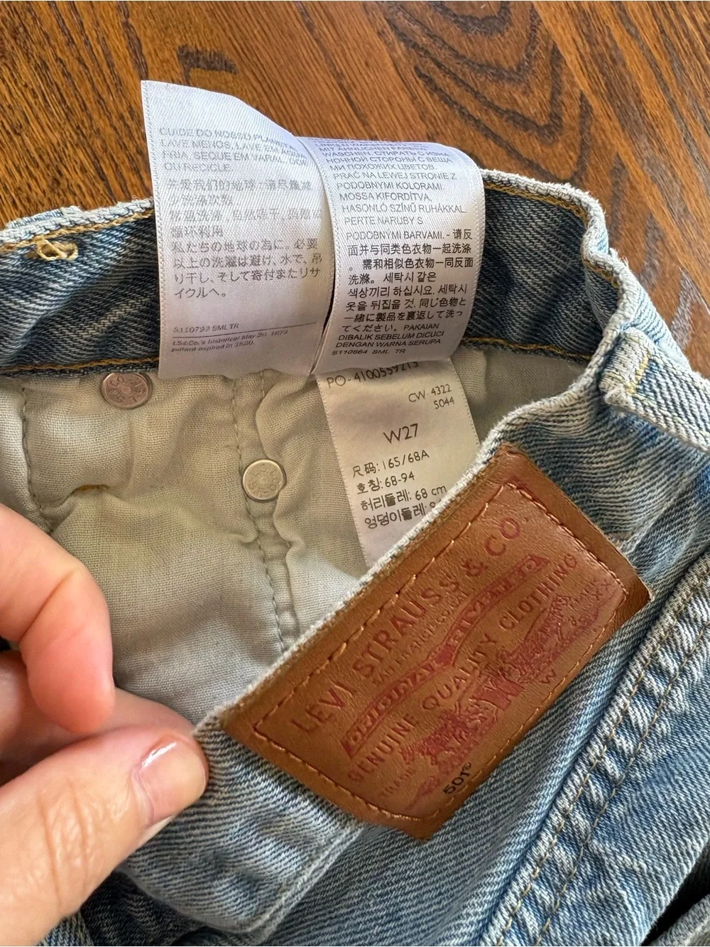 Levi's Light Blue Frayed Denim Shorts
